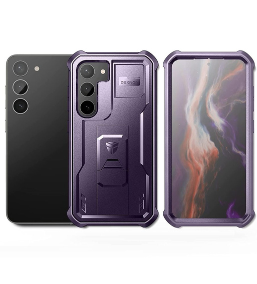 Armored case for Samsung Galaxy S23 Plus, Dexnor Full Body (Two Frames), purple