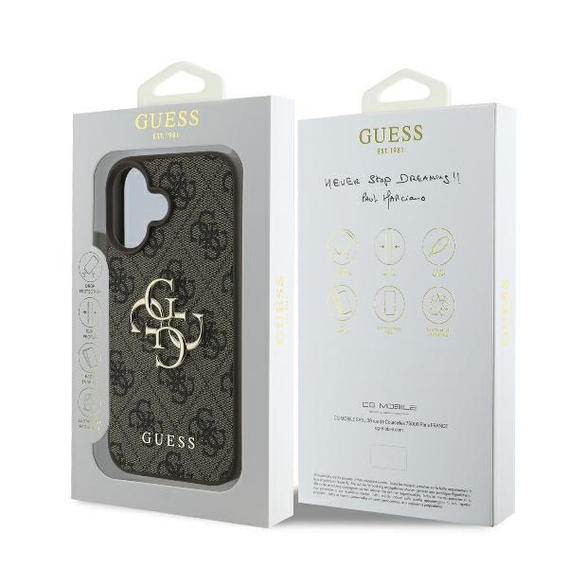 GUESS 4G Big Metal Logo case for iPhone 16