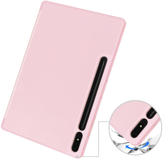 Case for Samsung Galaxy Tab S10+ Plus, Smartcase with stylus space, pink