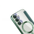 Flip case for Samsung Galaxy S24 FE, RFID Wallet MagSafe CamShield, green