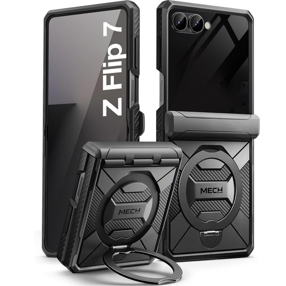Tongate MECH case with MagSafe for Samsung Galaxy Z Flip 7, black