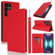 Flip case for Samsung Galaxy S25 Ultra, Litchi Skin Grain, red