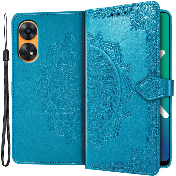 Flip case for Oppo Reno8 T, Mandala, blue