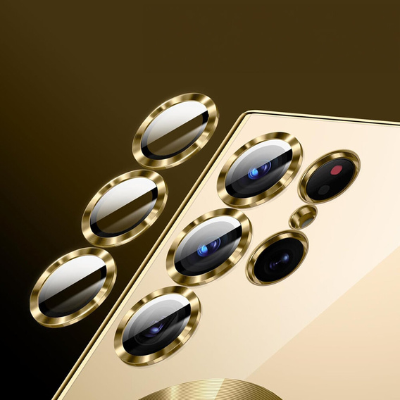 Case for Samsung Galaxy S24 Ultra, Electro MagSafe, gold + Full Glue Ceramic Glass