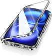 Magnetic Dual Glass MagSafe case for iPhone 16, silver