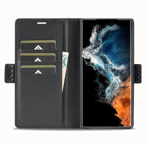 LC.IMEEKE Carbon flip case for Samsung Galaxy S26 Ultra, black