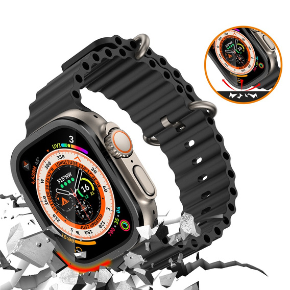 Protective frame with tempered glass for Apple Watch Ultra 1/2/3 49 mm