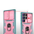 Case for Samsung Galaxy S24 Ultra, CamShield Slide, green / pink