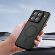 Case for Xiaomi 15, for MagSafe, ERBORD Matt Case, black + Screen Glass