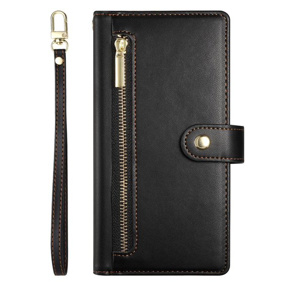 Flip case for Oppo Reno 13F 5G, Wallet Zipper Pocket, black