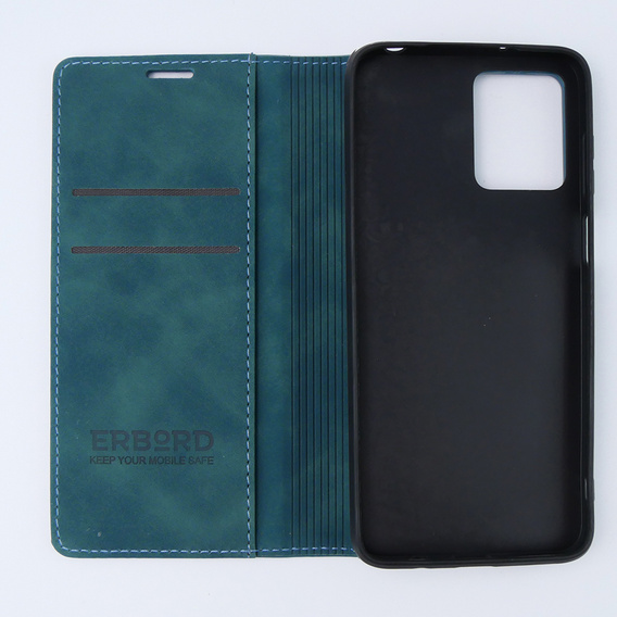 Case for Motorola Moto G53, ERBORD Vintage, wallet with flap, blue