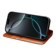 QIALINO Genuine Cow Leather flip case for iPhone 17 Pro Max, brown