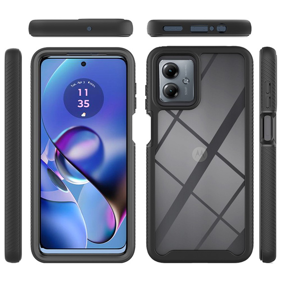 Case for Motorola Moto G54 5G, Shockproof, with film, black