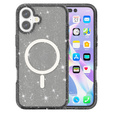 Case for iPhone 17, for MagSafe, glitter, translucent black