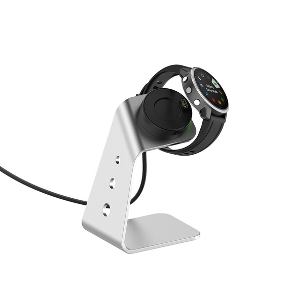 Aluminum USB Docking Station for Garmin Fenix 7/7S/7X/6/6X/6S, Silver