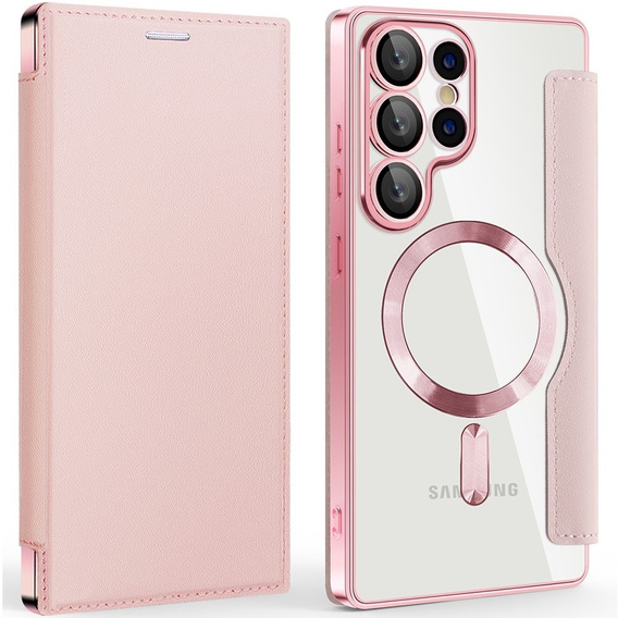 Flip case for Samsung Galaxy S25 Ultra, RFID Wallet MagSafe CamShield, pink