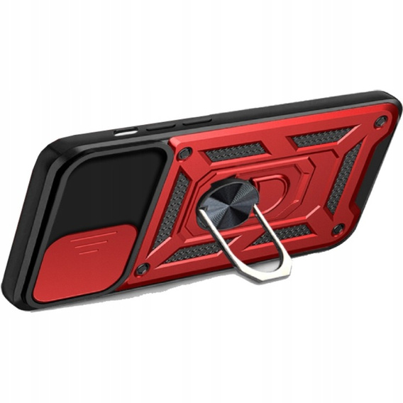 Armored Case for iPhone 16E, CamShield Slide, red + Tempered Glass 9H