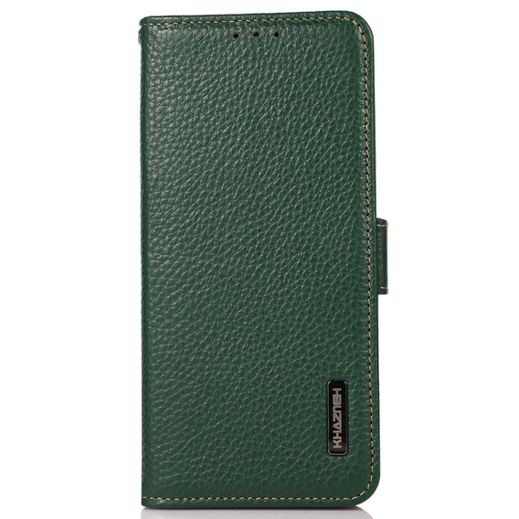 KHAZNEH RFID case for Samsung Galaxy S24 Ultra, Litchi Texture, green