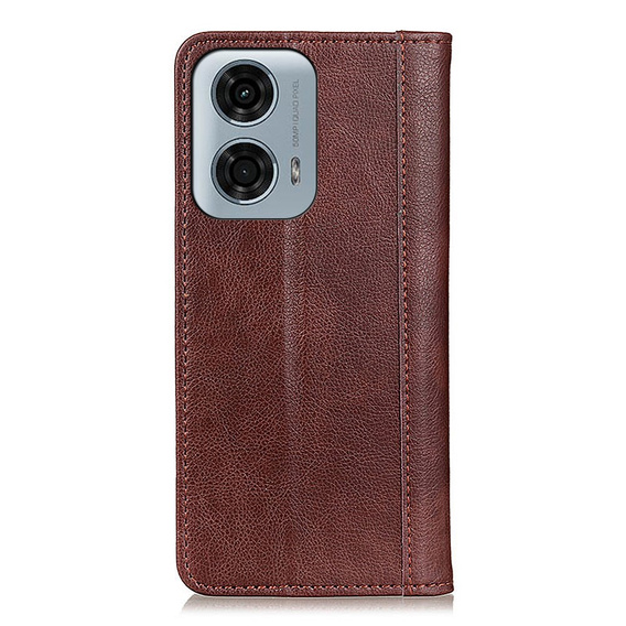Flip case for Motorola Moto G04 / G24 / G24 Power, Split Leather, brown