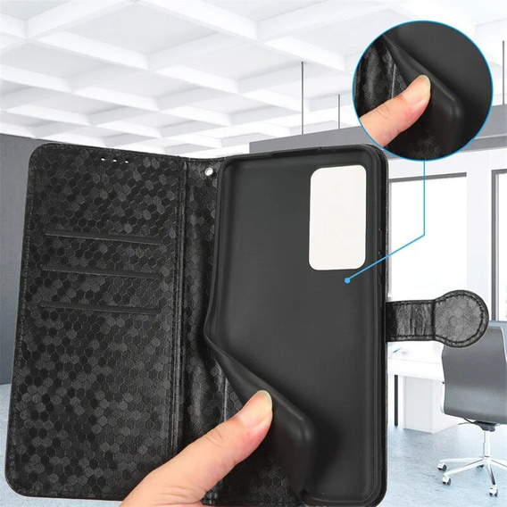 Flip case for Samsung Galaxy M15 5G, Wallet Rhombus, black