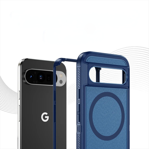 Case with frame for Google Pixel 9 / Google Pixel 9 Pro, for MagSafe, blue
