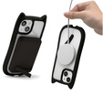 Case for iPhone 15, for MagSafe, Cute Cat, black + Screen Glass