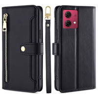 Flip case for Motorola Moto G84 5G, Wallet Zipper Pocket, black
