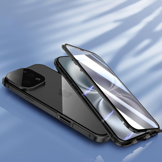 Case for iPhone 16 Pro, Magnetic Dual Glass, black