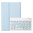 Case + keyboard Samsung Galaxy Tab A9+, Leather Pen Slot, light blue