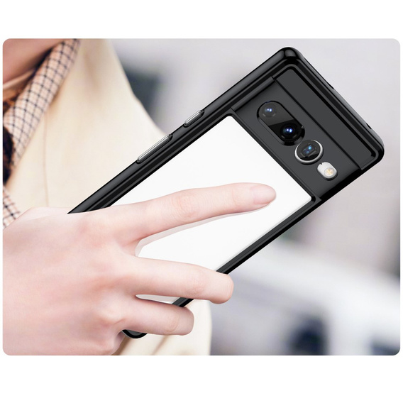 Case for Google Pixel 7 Pro 5G, Fusion Hybrid, with camera protection, transparent / black