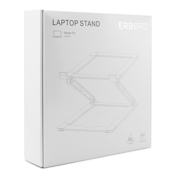 Aluminum laptop stand, ERBORD ProDesk Stand, gray
