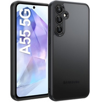 Case for Samsung Galaxy A55 5G, Fusion Hybrid, with camera protection, transparent / black