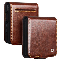 Brown leather wallet case for Samsung Galaxy Z Flip7