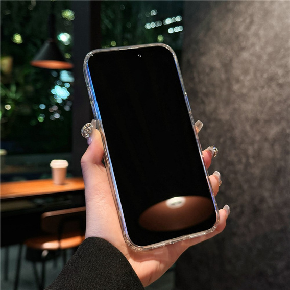 Magnetic case with floral laser pattern for iPhone 16 Pro