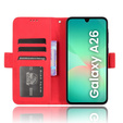 Flip case for Samsung Galaxy A26, Card Slot, red