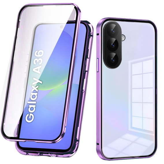 Case for Samsung Galaxy A36, Magnetic Dual Glass, purple