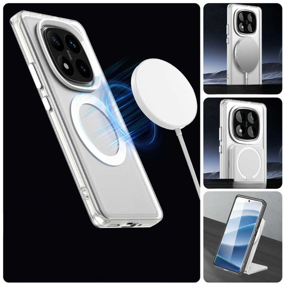 Case for Xiaomi Redmi Note 14 Pro 5G / Poco X7 5G, Fusion Hybrid, for MagSafe, transparent