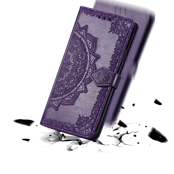 Flip case for Motorola Edge 50 Pro, Mandala, purple