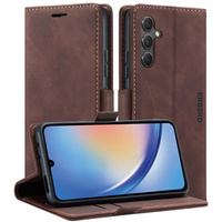 Case for Samsung Galaxy A35 5G, ERBORD Vintage, wallet with flap, coffee