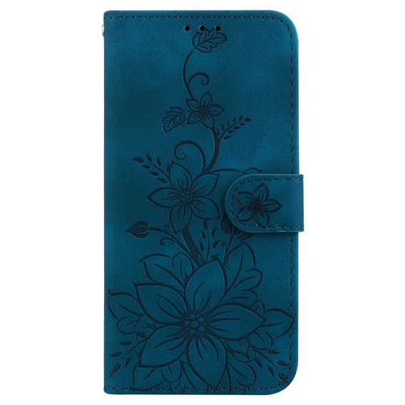 Flip case for Oppo A60, Lily Flower, dark blue