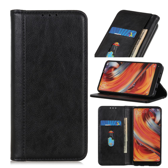 Case for Xiaomi 14 Ultra, Wallet Litchi Leather, black