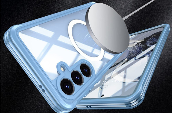 Case for Samsung Galaxy S25 FE, Shockproof, with glass, for MagSafe, blue