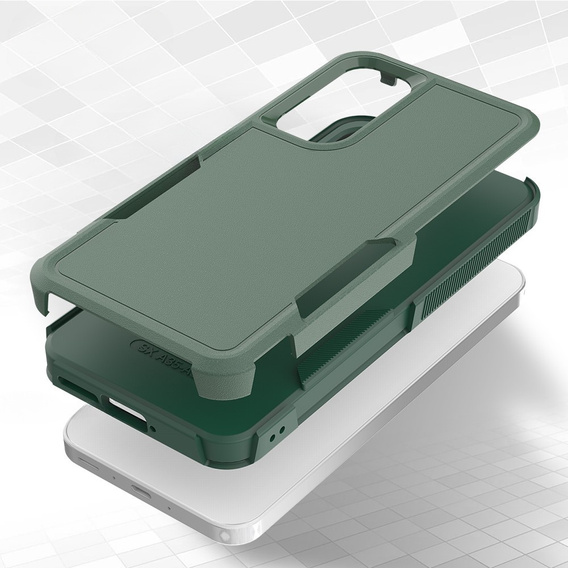 Armored Case for Samsung Galaxy A35 5G, Dual Shockproof, dark green