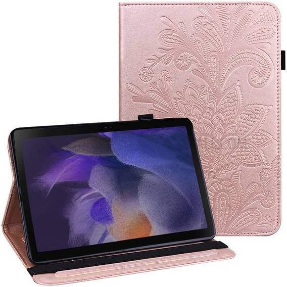 Flap case for Samsung Galaxy Tab A8 10.5 SM-X200 SM-X205, flower, pink rose gold