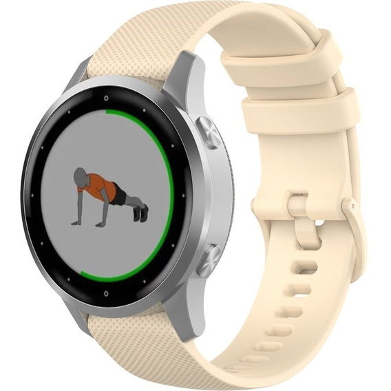 Silicone strap for 18mm do Garmin Vivomove 3S / Vivoactive 4S, Beige