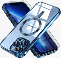 Case for iPhone 13 Pro, Electro MagSafe, blue + Screen Glass
