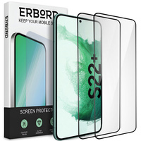 2x Tempered Glass for Samsung Galaxy S22+ Plus, ERBORD 3D full display