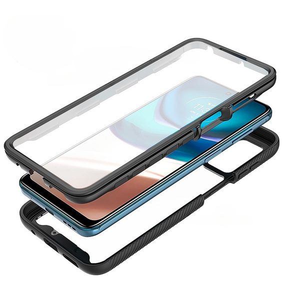 Case for Motorola Moto G42 4G, Shockproof, with film, black