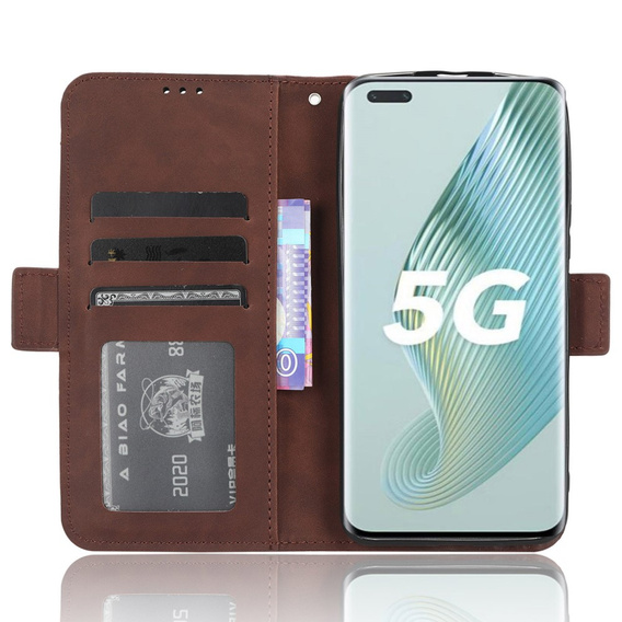 Flip case for Honor Magic 5 Pro 5G, Card Slot, brown
