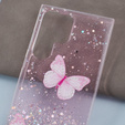 Case for Samsung Galaxy S24 Ultra, Glitter Butterfly, pink